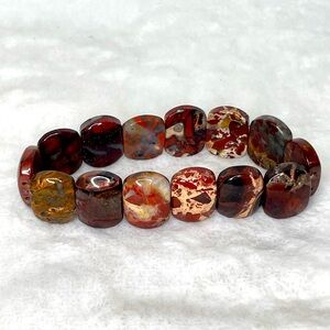 Jasper stone stretch bracelet.